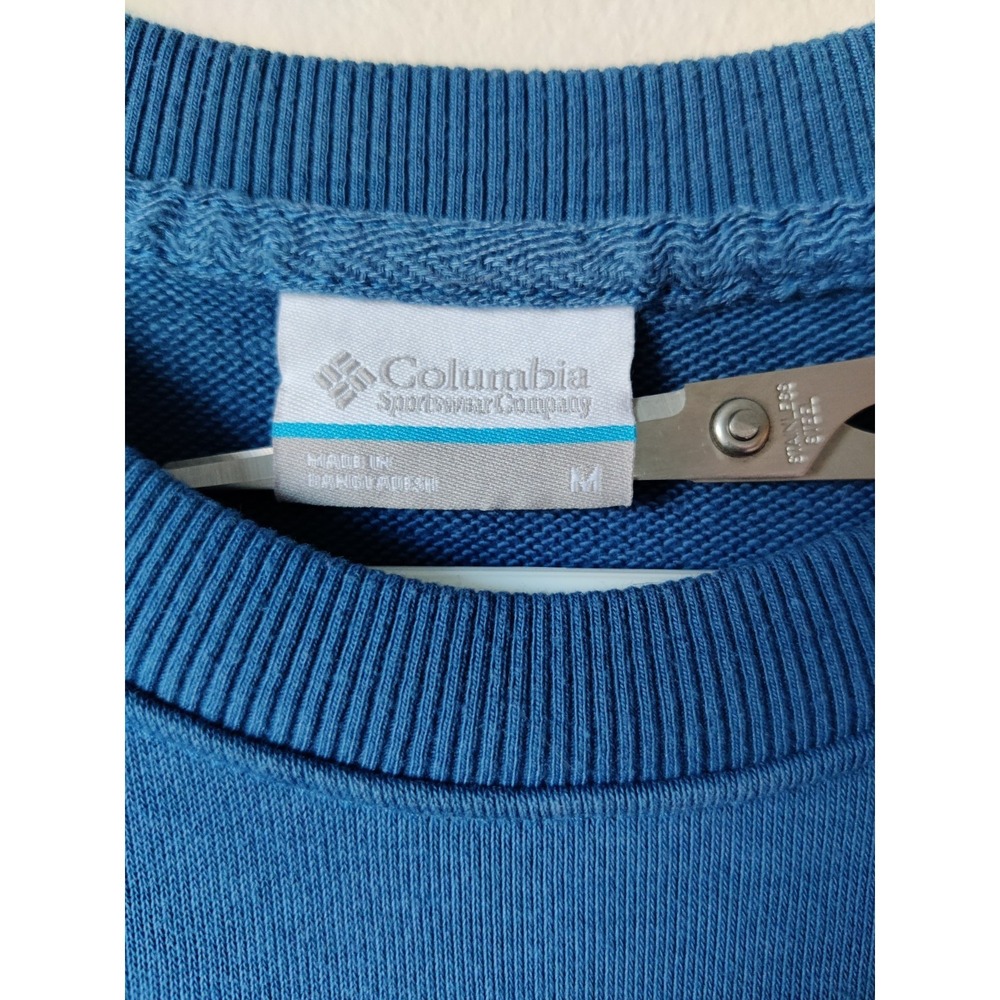 Columbia Men's Trek Crew Sweatshirt Cotton/Poly Blend Bright Indigo Logo Size M - Picture 3 of 4